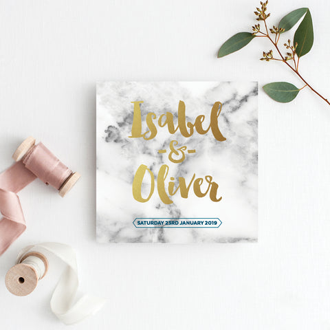 Gold Marble Rectangle Invitation