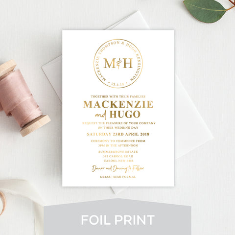 In Bloom (White) Foil Invitation