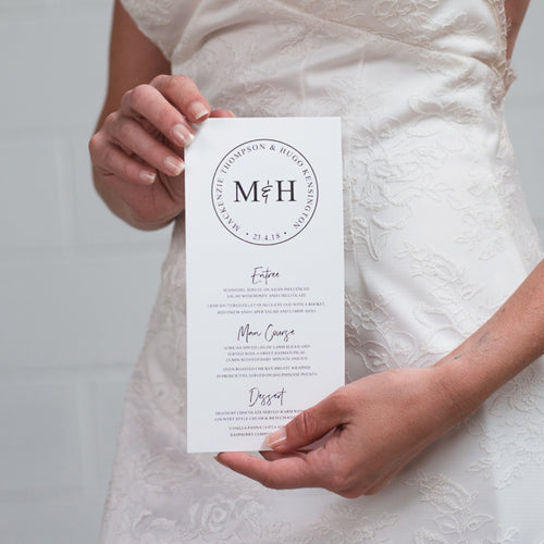 Modern Monogram Menu