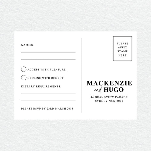 Modern Monogram RSVP Card