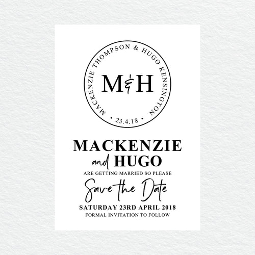 Modern Monogram Save the Date Card