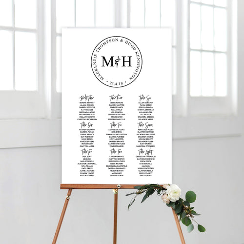 Modern Monogram Seating Chart