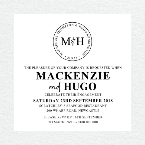 You and Me Engagement Invitation