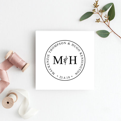 Modern Monogram Square Invitation