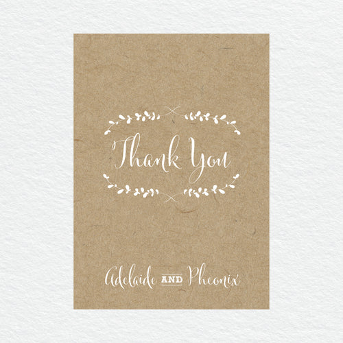 Rustic Laurels Thankyou Cards