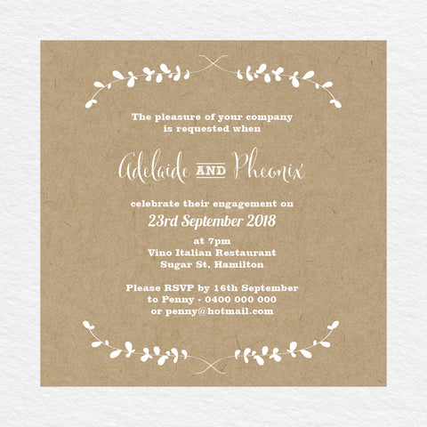 Rustic Wreath Save the Date Card