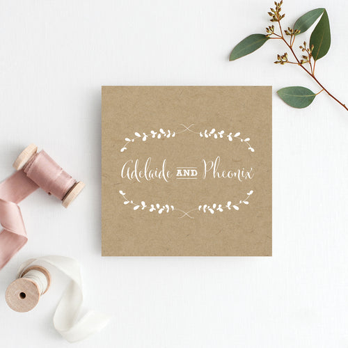 Rustic Laurels Square Invitation