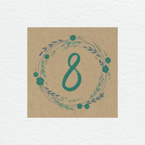 Rustic Wreath Table Numbers