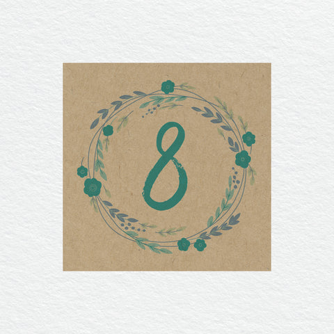 Winter Wreath Table Numbers