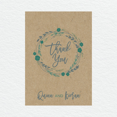 Rustic Wreath Thankyou Cards