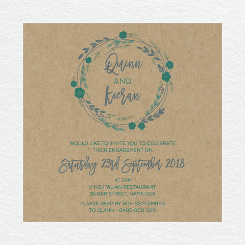 Tropical Celebration Engagement Invitation