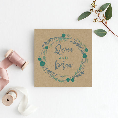 Rustic Wreath Square Invitation