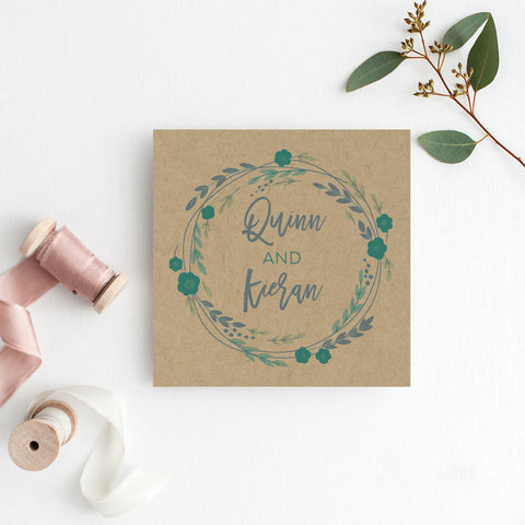 In Bloom (Navy) Rectangle Invitation