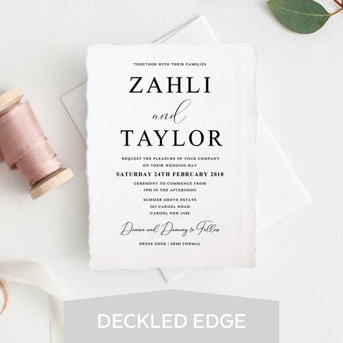 Serendipity Deckled Edge Invitation