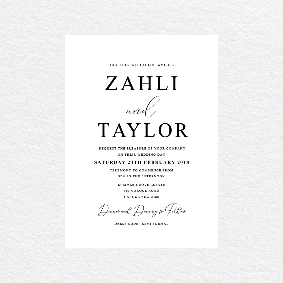 Rectangular Event Invite Serendipity Rectangle Invitation