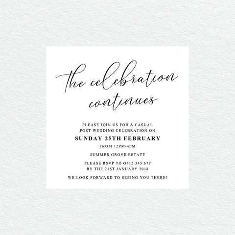 Ebony Script Rectangle Invitation