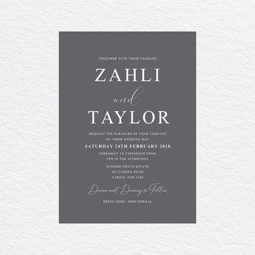 Serendipity White Ink Invitation