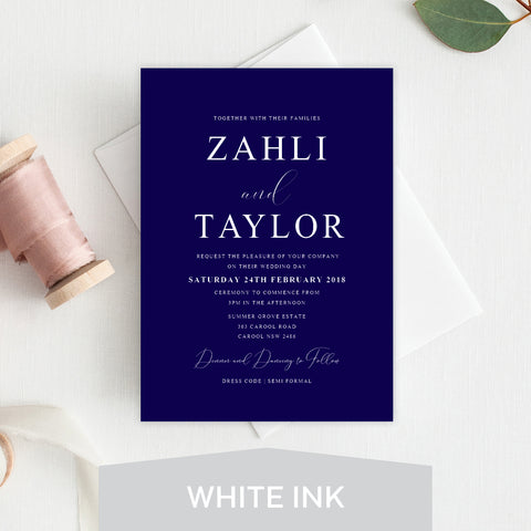 Fresh Type White Ink Invitation
