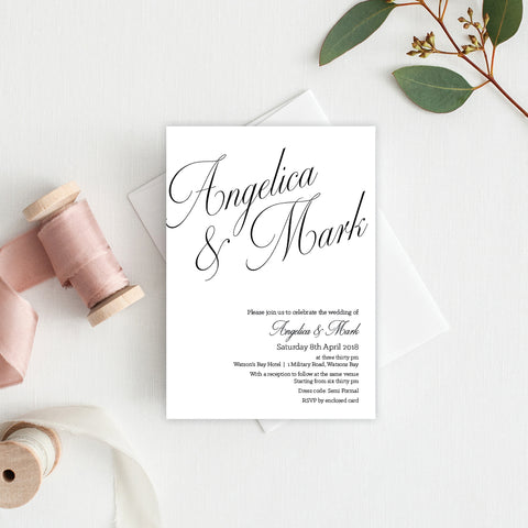 Woodland Whimsy White Ink Invitation