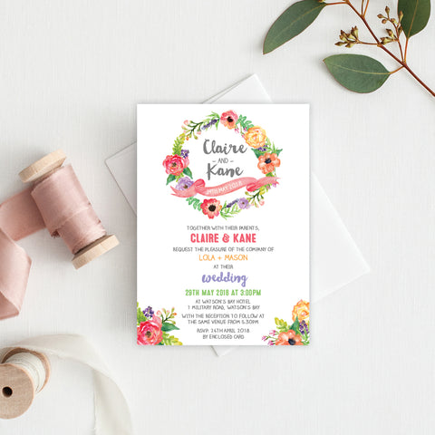 Marble Mandala Rectangle Invitation