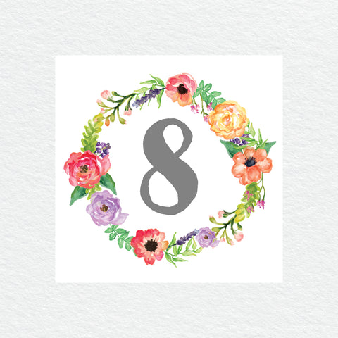 Winter Wreath Table Numbers