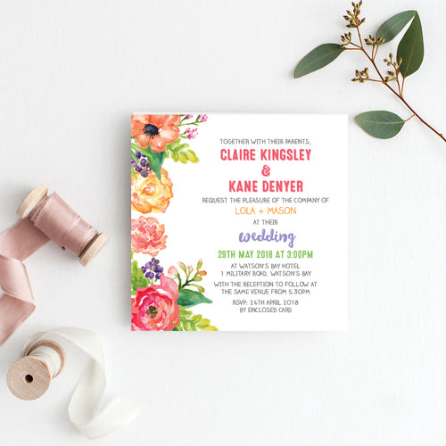 Spring Sweetness Square Invitation