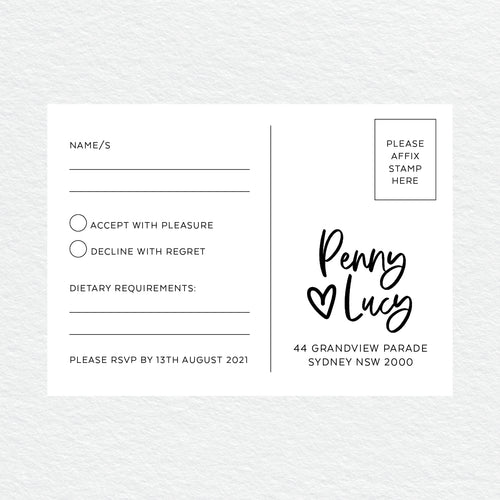 Sweet Heart RSVP Card