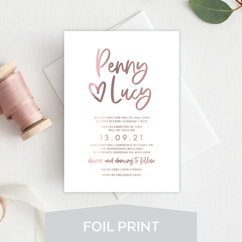 Woodland Whimsy White Ink Invitation