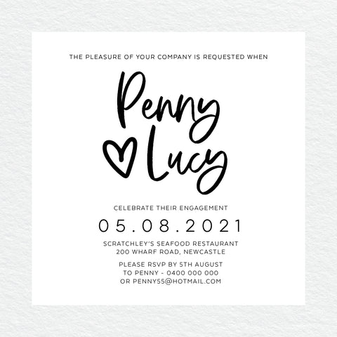 Sweet Heart Rectangle Invitation