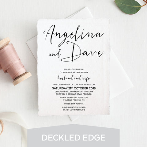 Fresh Type Deckled Edge Invitation