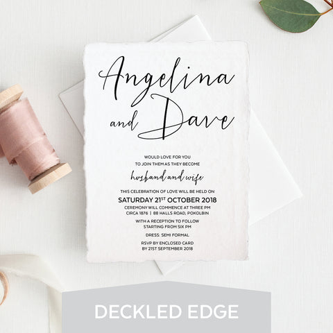 Sweet Type White Ink Invitation
