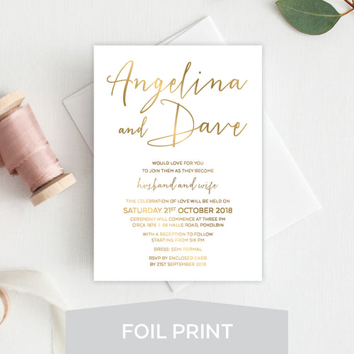 Sweet Type Foil Invitation
