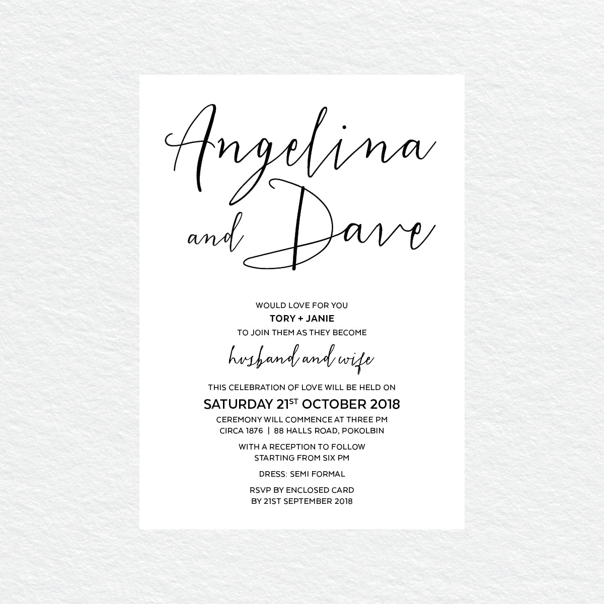 Sweet Type Rectangle Invitation