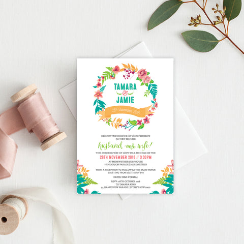 In Bloom (White) Rectangle Invitation