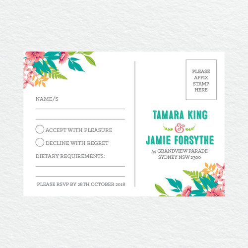 Tropical Celebration RSVP Card