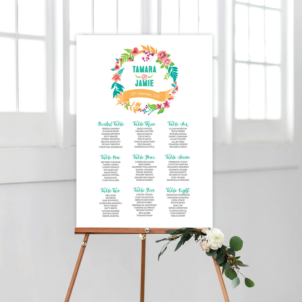 Tropical Celebration Seating Chart