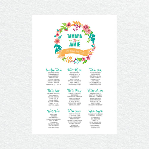 Tropical Celebration Seating Chart