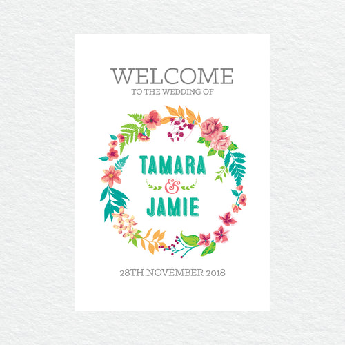 Tropical Celebration Welcome Sign