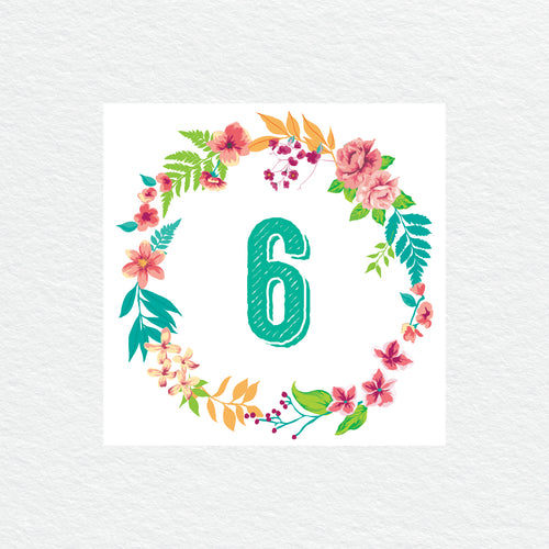 Tropical Celebration Table Numbers