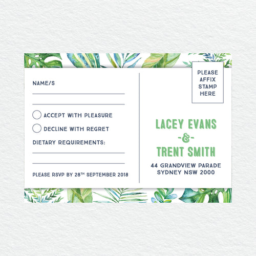 Tropicana RSVP Card