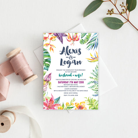 Boho Flourish Rectangle Invitation