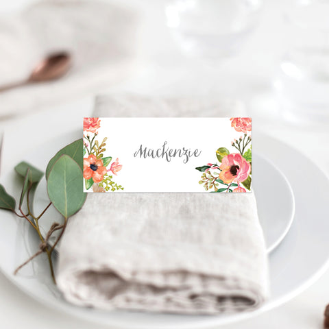 Watercolour Blooms Table Numbers