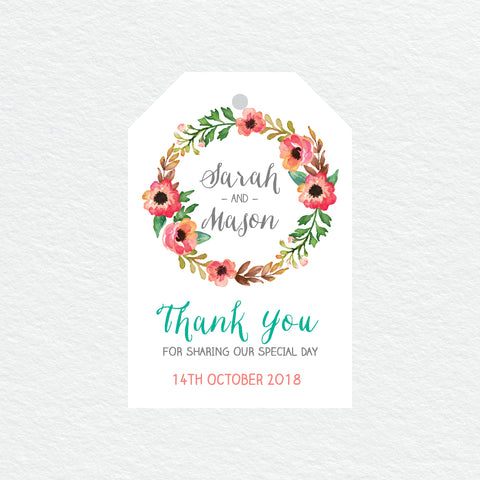 Watercolour Blooms Thankyou Cards