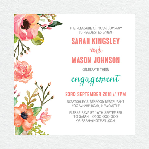 Tropical Celebration Engagement Invitation