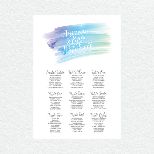 Watercolour Love Seating Chart