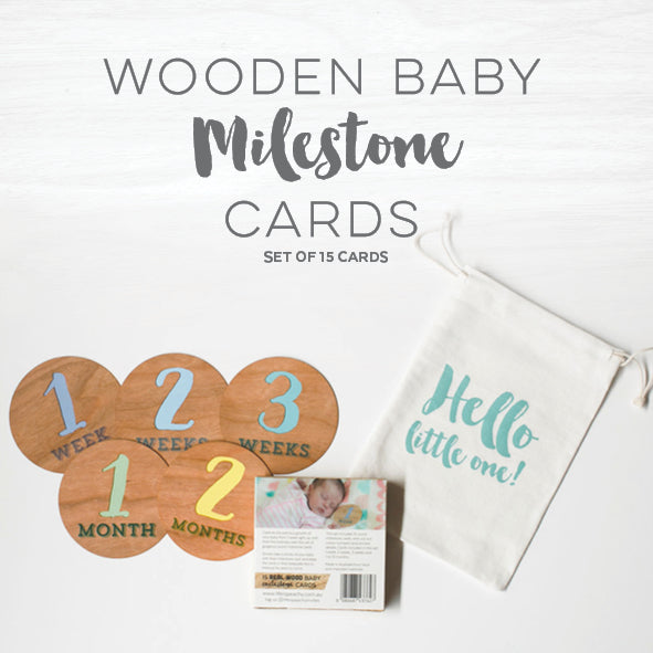 UNISEX Wood Baby Milestone Cards