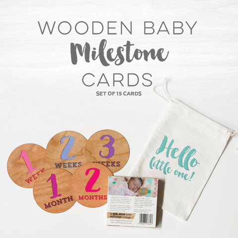 UNISEX Wood Baby Milestone Cards