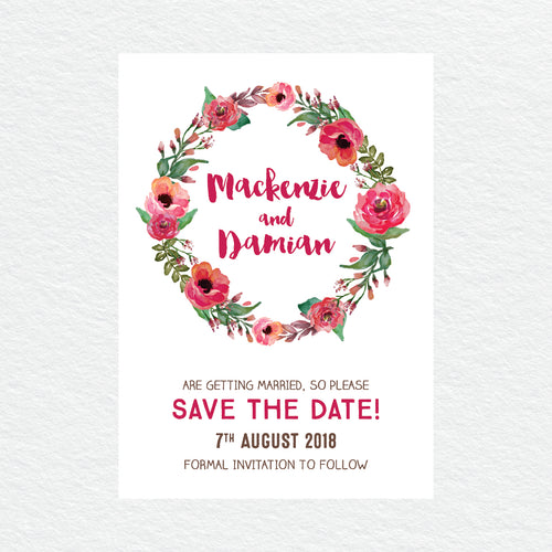 Winter Wreath Save the Date Card