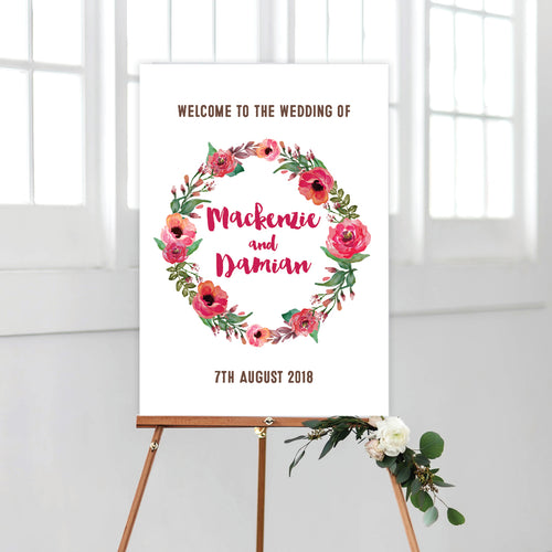 Winter Wreath Welcome Sign