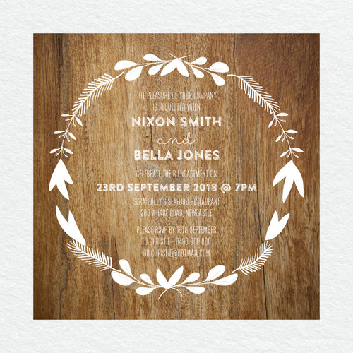 Woodland Whimsy Engagement Invitation